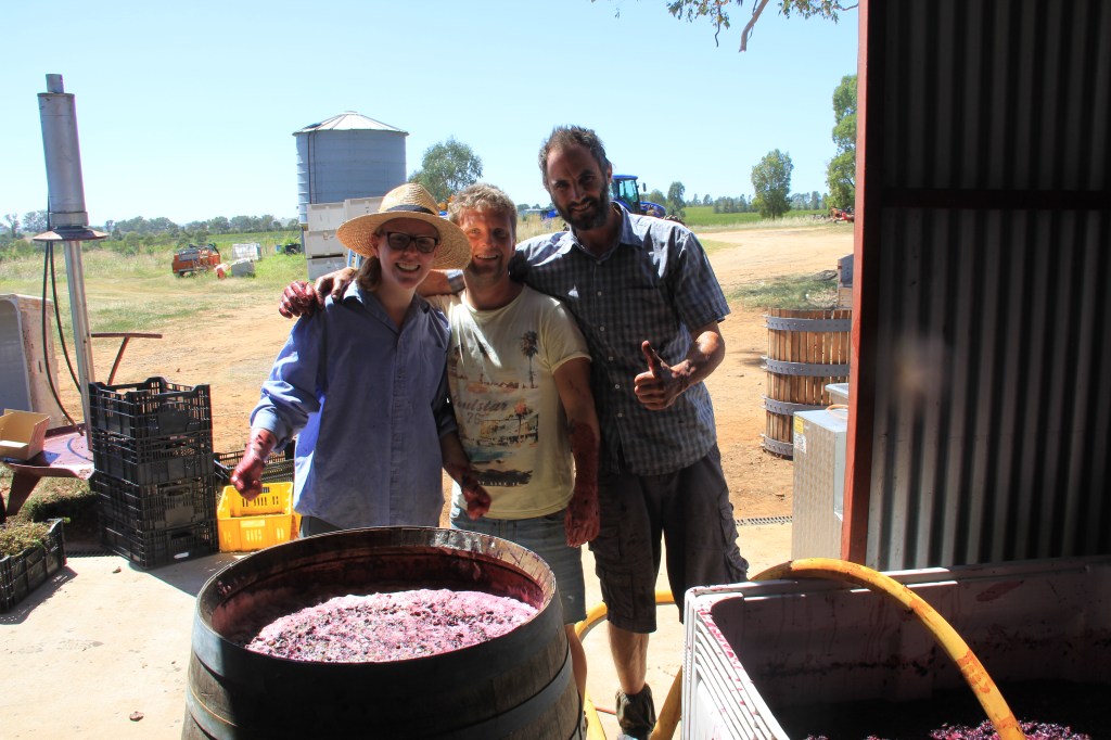 Sam and the Vintage WWOOFers - photo by The Wine Idealist